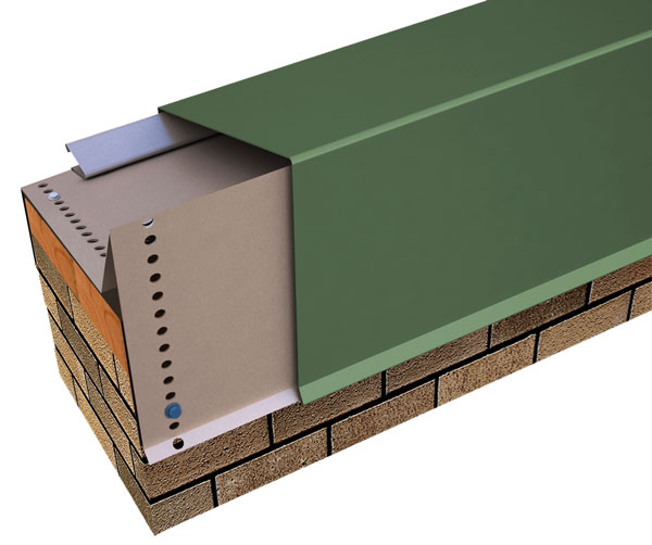 FiberTite Coping Over 6'' to 12'' FH Masonry Attached Tapered
